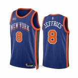 Maglia New York Knicks Daquan Jeffries #8 Citta 2023-24 Blu