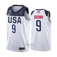 Maglia Usa Jaylen Brown #9 2019 FIBA Basketball USA Cup Bianco