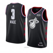 Maglia All Star 2019 Miami Heat Dwyane Wade #3 Nero