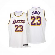 Maglia Bambino Los Angeles Lakers LeBron James #23 Association 2022-23 Bianco