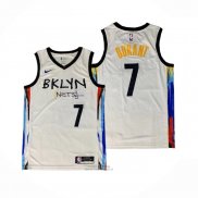 Maglia Brooklyn Nets Kevin Durant #7 Citta 2020-21 Bianco