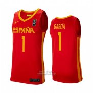 Maglia Espana Sergi Garcia #1 2019 FIBA Baketball USA Cup Rosso