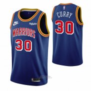 Maglia Golden State Warriors Stephen Curry #30 75th Anniversary Blu