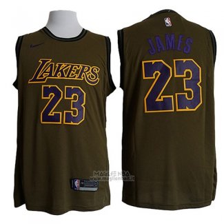 Maglia Los Angeles Lakers Lebron James #23 Nike Verde