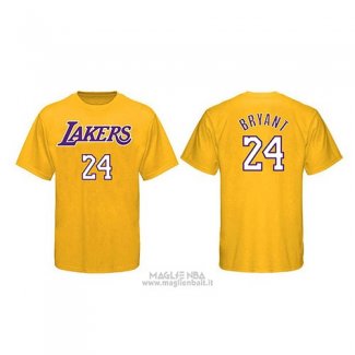 Maglia Manica Corta Kobe Bayant Los Angeles Lakers Giallo3