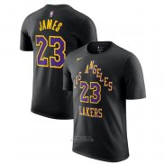 Maglia Manica Corta Los Angeles Lakers LeBron James Citta 2023-24 Nero