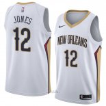 Maglia New Orleans Pelicans Jalen Jones #12 Association 2018 Bianco