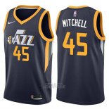 Maglia Utah Jazz Donovan Mitchell #45 Icon Apagado 2017-18 Blu