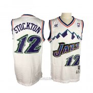 Maglia Utah Jazz John Stockton #12 Throwback Bianco