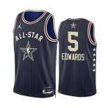Maglia All Star 2024 Minnesota Timberwolves Anthony Edwards #5 Blu