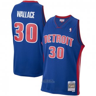 Maglia Detroit Pistons Rasheed Wallace #30 Mitchell & Ness 2003-04 Blu