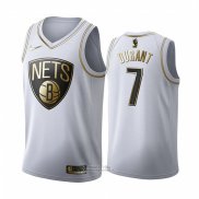 Maglia Golden Edition Brooklyn Nets Kevin Durant #7 Bianco