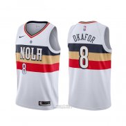 Maglia New Orleans Pelicans Jahlil Okafor #8 Earned Bianco