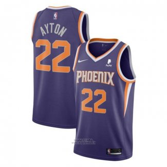 Maglia Phoenix Suns Deandre Ayton #22 Icon 2021 Viola