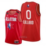 Maglia All Star 2020 Portland Trail Blazers Damian Lillard #0 Rosso