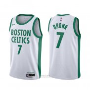 Maglia Boston Celtics Jaylen Brown #7 Citta 2020-21 Bianco