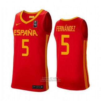 Maglia Espana Rudy Fernandez #5 2019 FIBA Baketball USA Cup Rosso