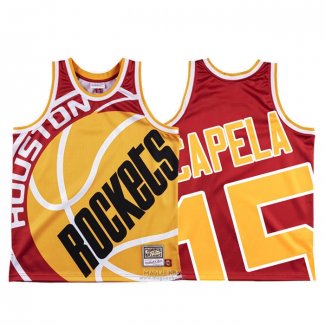 Maglia Houston Rockets Clint Capela #15 Mitchell & Ness Big Face Rosso