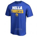 Maglia Manica Corta Golden State Warriors Blu 2018 NBA Finals Champions Hella Threes