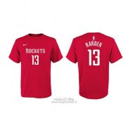 Maglia Manica Corta James Harden Houston Rockets Rosso4