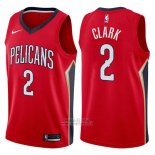 Maglia New Orleans Pelicans Ian Clark #2 Statement 2017-18 Rosso