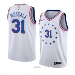 Maglia Philadelphia 76ers Mike Muscala #31 Earned 2018-19 Bianco