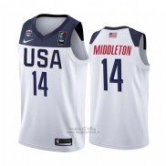 Maglia Usa Khris Middleton #14 2019 FIBA Basketball USA Cup Bianco