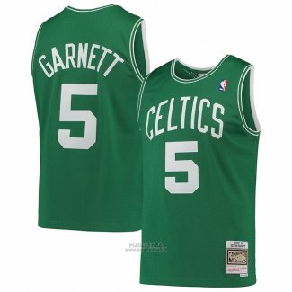 Maglia Boston Celtics Kevin Garnett #5 Hardwood Classics Throwback Verde