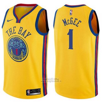 Maglia Golden State Warriors Javale Mcgee #1 Chinese Heritage Citta 2017-18 Giallo