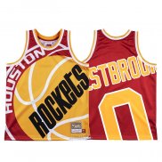 Maglia Houston Rockets Russell Westbrook #0 Mitchell & Ness Big Face Rosso