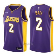 Maglia Los Angeles Lakers Lonzo Ball #2 2017-18 Viola