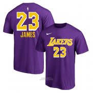 Maglia Manica Corta Los Angeles Lakers LeBron James Viola
