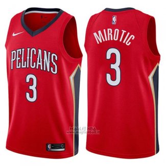 Maglia New Orleans Pelicans Nikola Mirotic #3 Statement 2017-18 Rosso