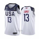 Maglia Usa Brook Lopez #13 2019 FIBA Basketball USA Cup Bianco