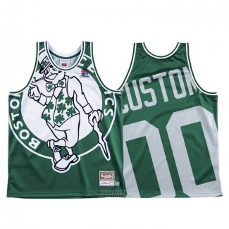 Maglia Boston Celtics Personalizzate #00 Mitchell & Ness Big Face Verde