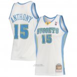 Maglia Denver Nuggets Carmelo Anthony #15 Mitchell & Ness 2006-07 Bianco