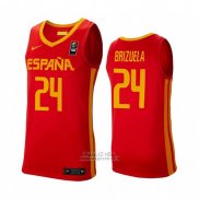 Maglia Espana Dario Brizuela #24 2019 FIBA Baketball USA Cup Rosso