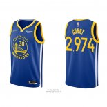 Maglia Golden State Warriors Stephen Curry 2974th 3 Points Blu