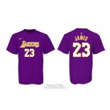 Maglia Manica Corta Lebron James Los Angeles Lakers Viola2