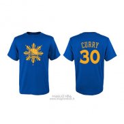 Maglia Manica Corta Stephen Curry Golden State Warriors Blu2