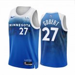 Maglia Minnesota Timberwolves Rudy Gobert #27 Citta 2023-24 Blu
