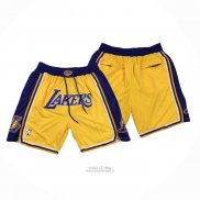 Pantaloncini Los Angeles Lakers Just Don Giallo2