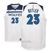 Maglia Bambino Minnesota Timberwolves Jimmy Butler #23 2017-18 Bianco