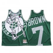 Maglia Boston Celtics Jaylen Brown #7 Mitchell & Ness Big Face Verde