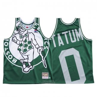 Maglia Boston Celtics Jayson Tatum #0 Mitchell & Ness Big Face Verde