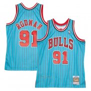 Maglia Chicago Bulls Dennis Rodman #91 Mitchell & Ness 1995-96 Blu