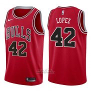 Maglia Chicago Bulls Robin Lopez #42 Icon 2017-18 Rosso