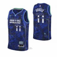 Maglia Dallas Mavericks Luka Doncic #77 MVP Blu