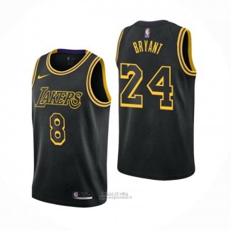 Maglia Los Angeles Lakers Kobe Bryant #8 24 Black Mamba Nero