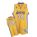 Maglia Los Angeles Lakers Shaquille O'Neal #34 Retro Giallo